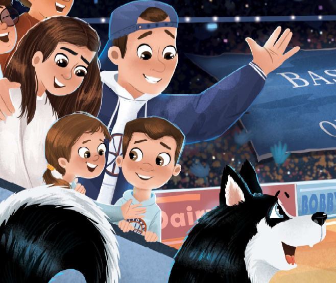 Illustrated family depicted throughout the book