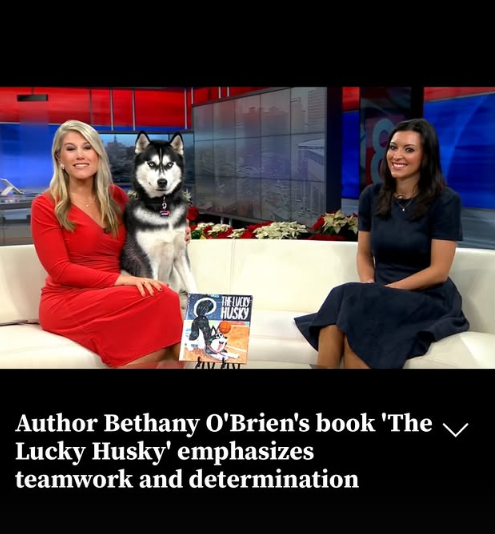 WTNH feature with Bethany O'Brien, Jonathan the Husky, and The Lucky Husky book